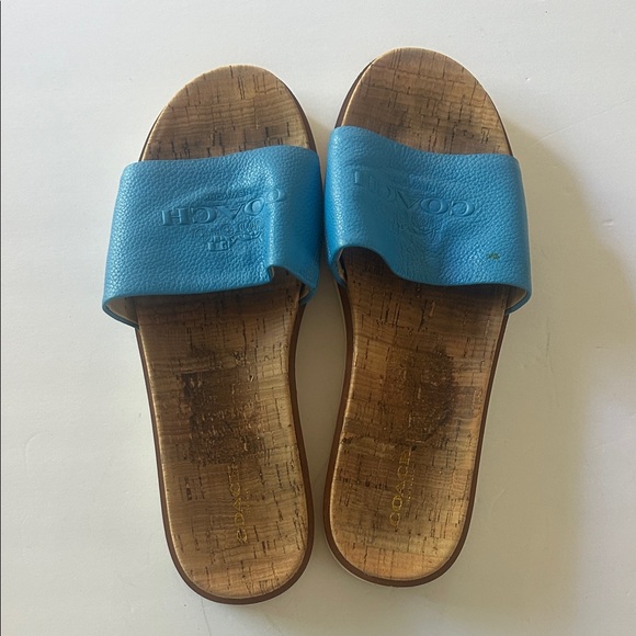 Coach Teal Women's Slide Sandals - Picture 1 of 3